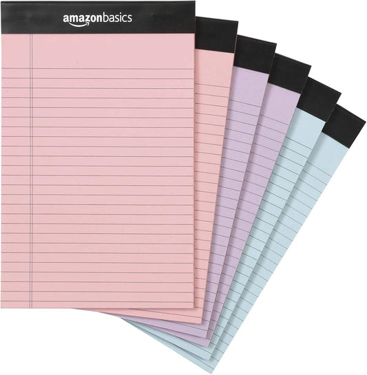 Basics 6-Pack 5x8 Lined Note Pads - Multicolor
