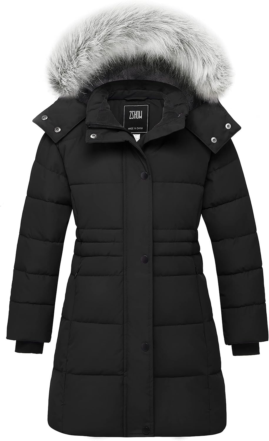 ZSHOW Girls' Winter Coat Long Hooded Parka Soft Fleece Jacket