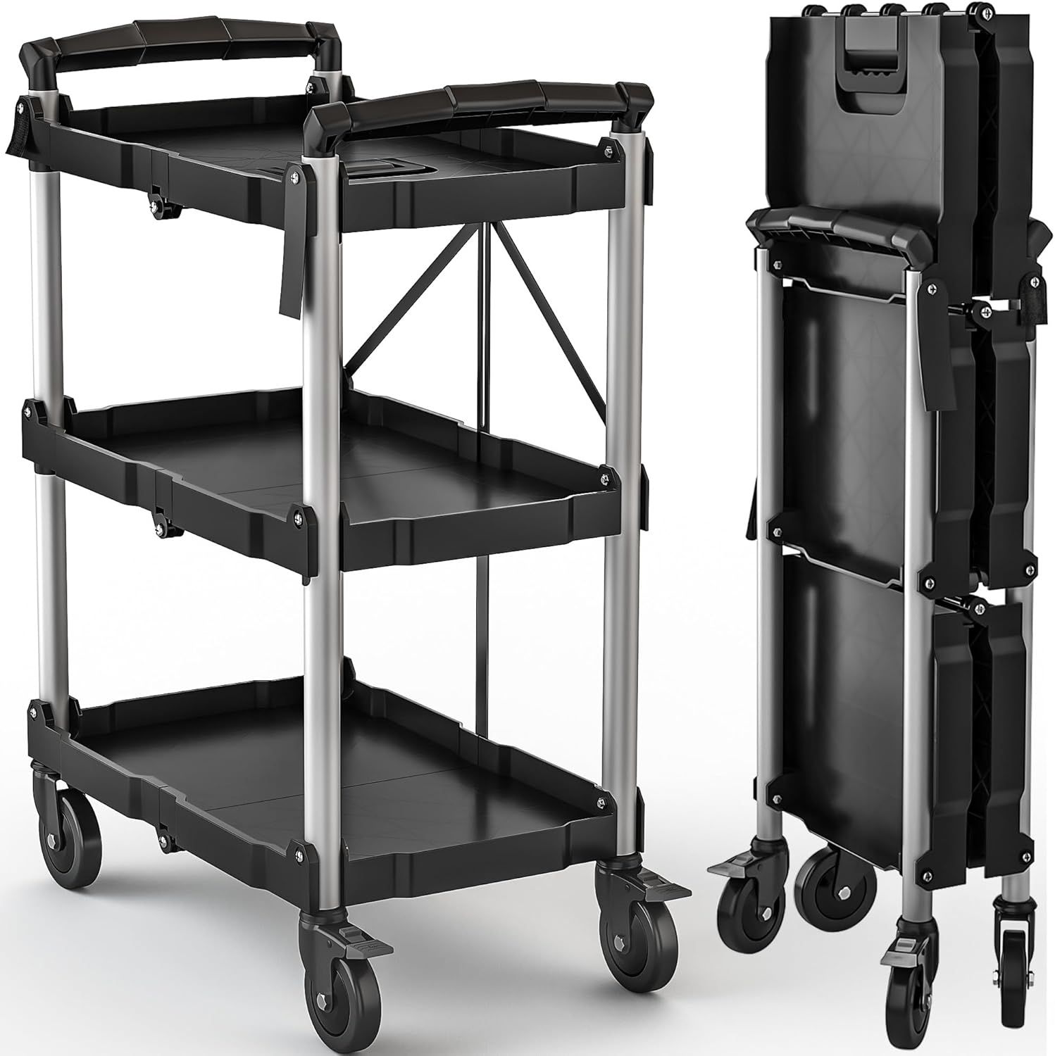 DWVO 350 LBS Foldable Utility Cart with Wheels for Easy Transport
