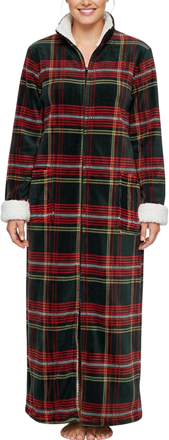 Plush Long Zip Up Robes for Plus Size Comfort and Warmth