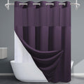 Purple Hotel Style Shower Curtain with Snap in Liner for Spa