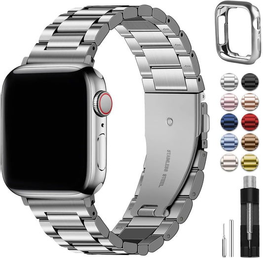 Fullmosa Metal Apple Watch Band + Case - Silver