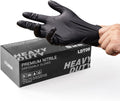 LANON 6-mil Black Nitrile Gloves, Heavy-Duty Protection