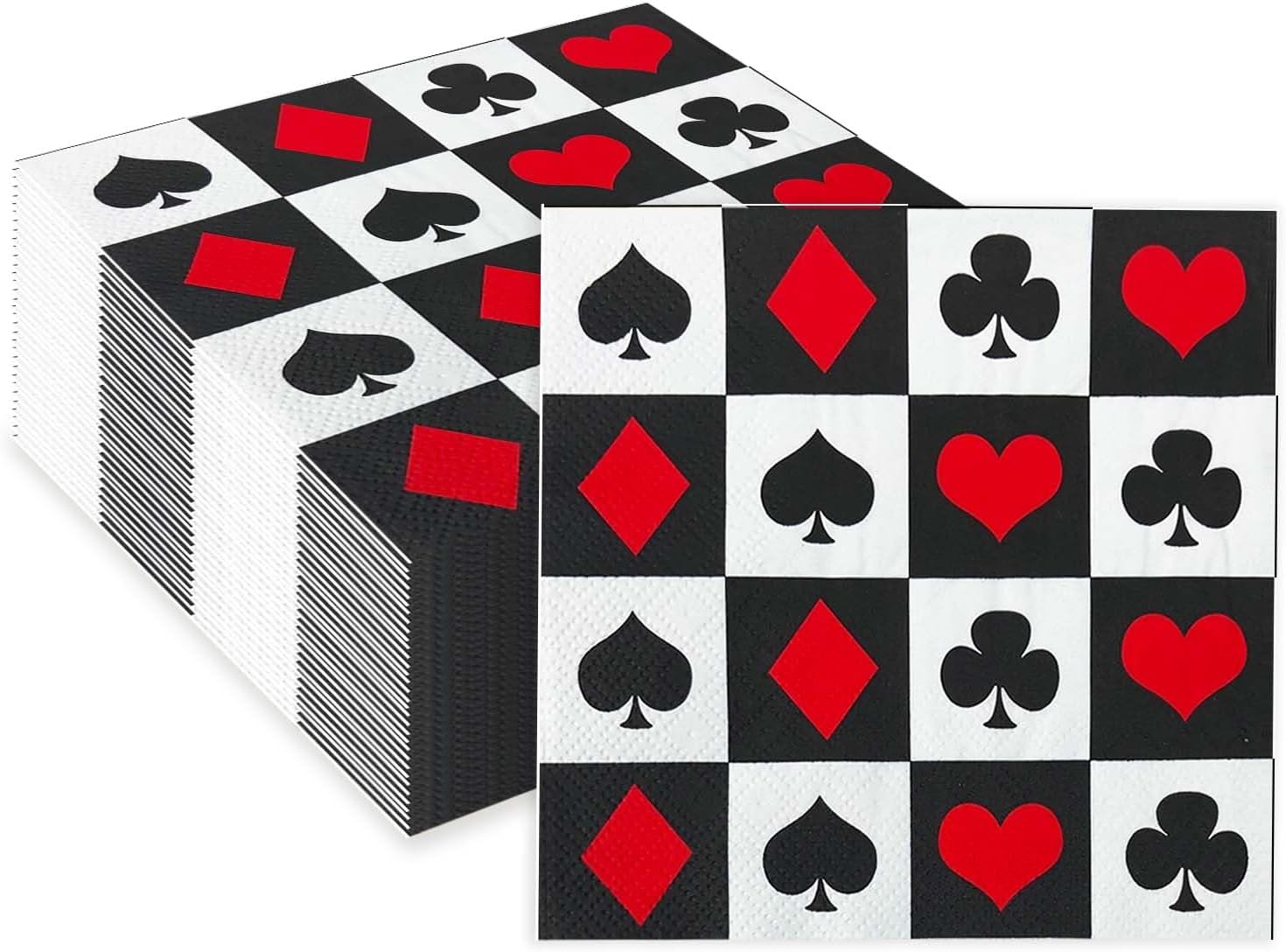 SietDESEO Poker Theme Cocktail Napkins - 3-Ply Disposable Luxury