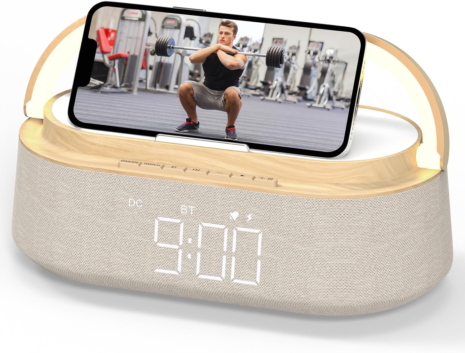 5-in-1 Bluetooth Speaker - Wireless Charger, FM Radio, LED Night Light