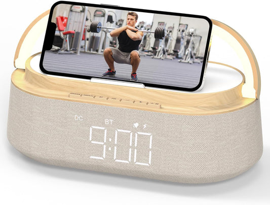 5-in-1 Bluetooth Speaker - Wireless Charger, FM Radio, LED Night Light
