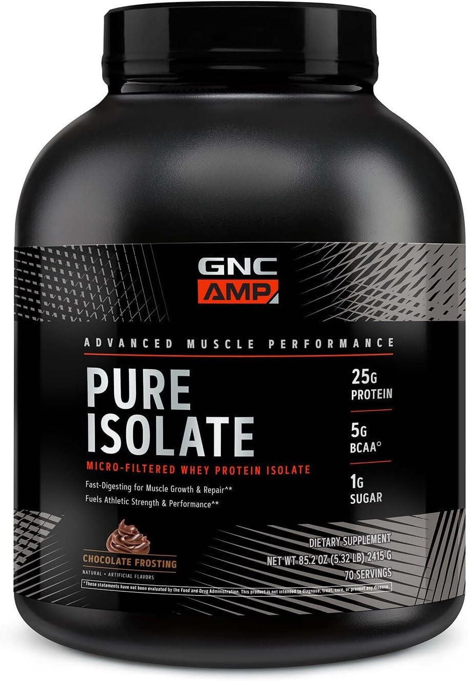 GNC AMP Pure Isolate Protein Powder for Muscle Growth and Recovery