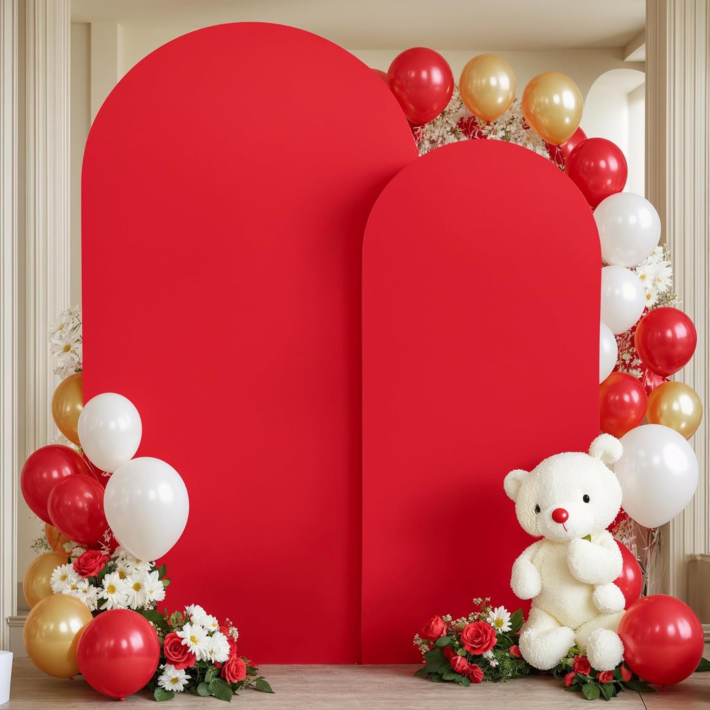 Red Arch Backdrop Covers for Stunning Wedding Decorations