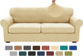 3 Pieces Couch Covers for 2 Extra Large Cushion Sofa - Super Stretch