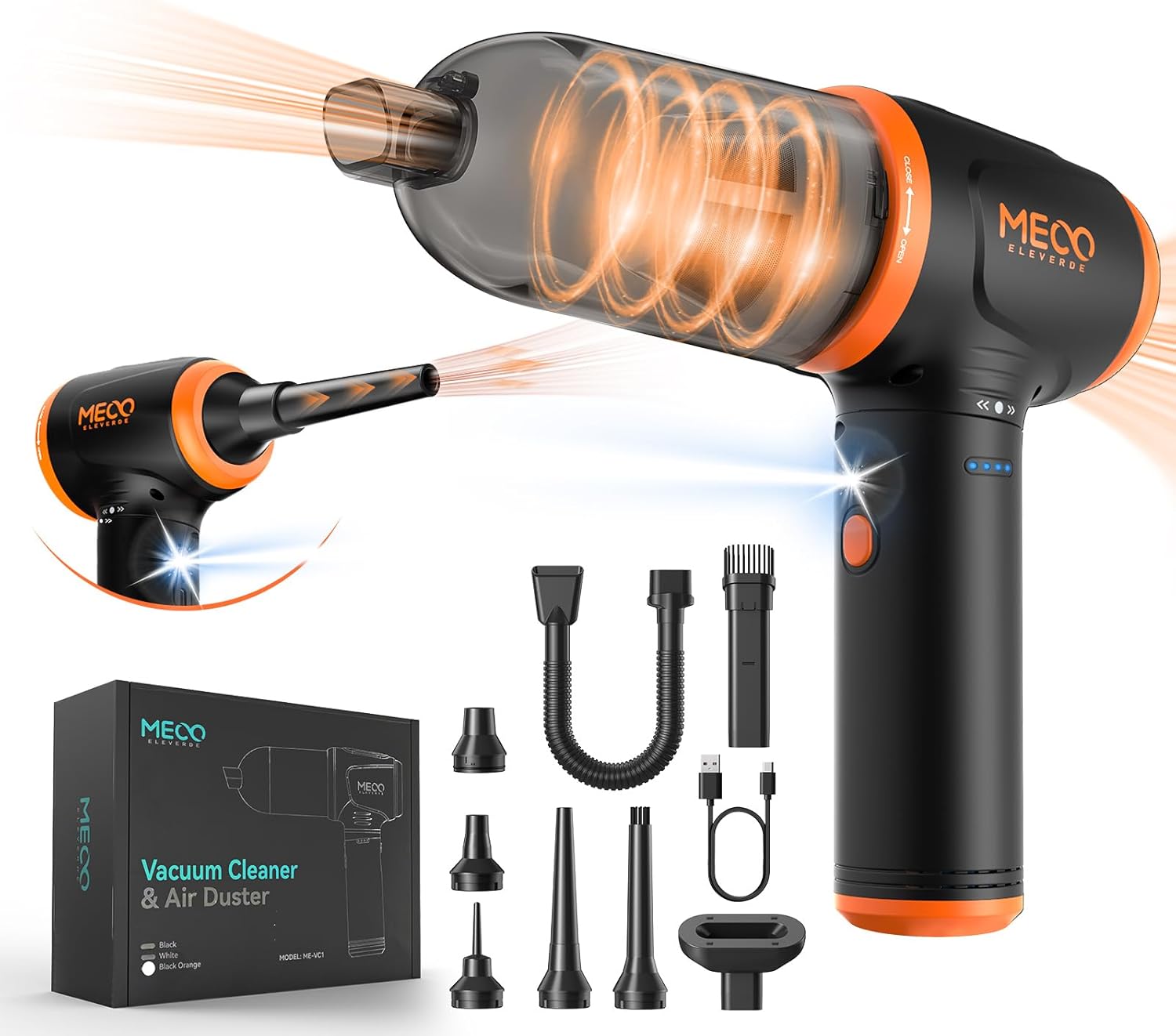 MECO ELEVERDE Air Duster & Vacuum Combo - Efficient Cleaning Power!