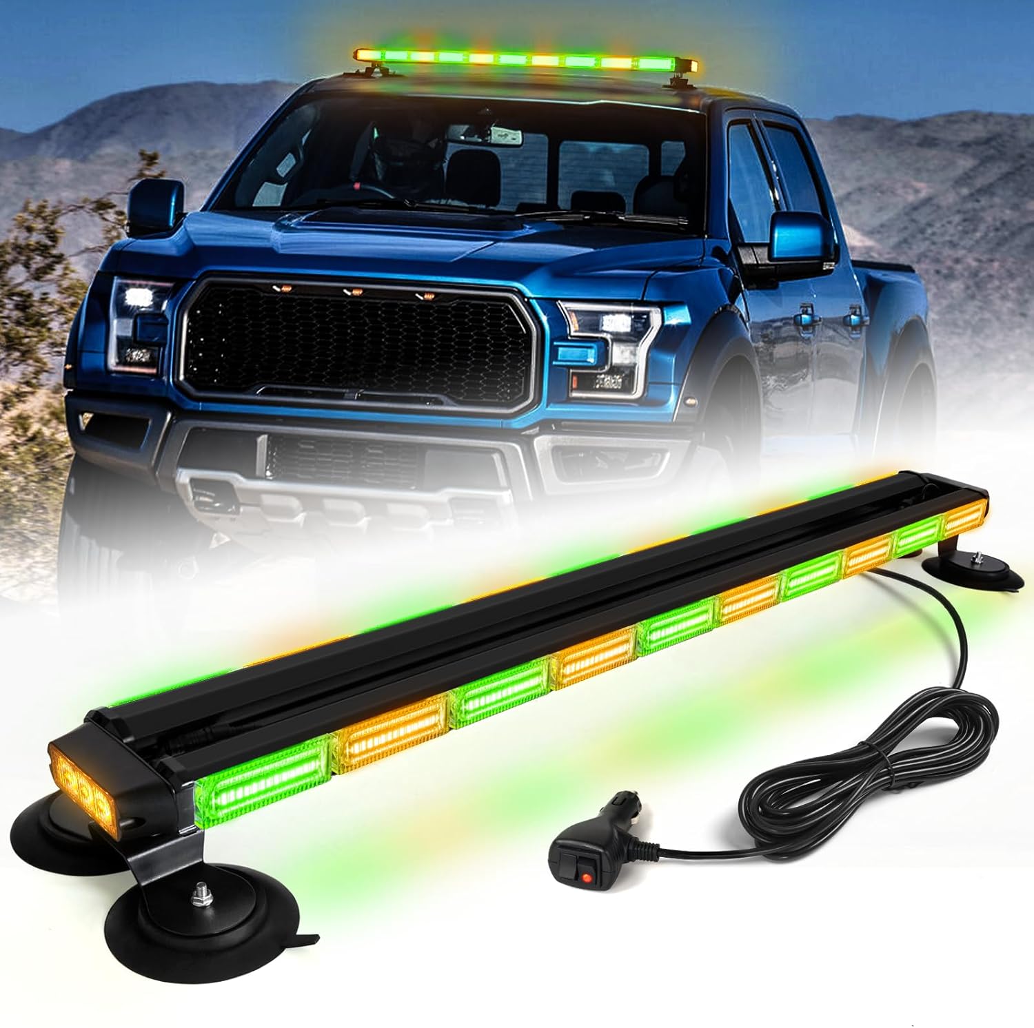 42in Emergency Flashing Strobe Lights Bar for Trucks Vehicles