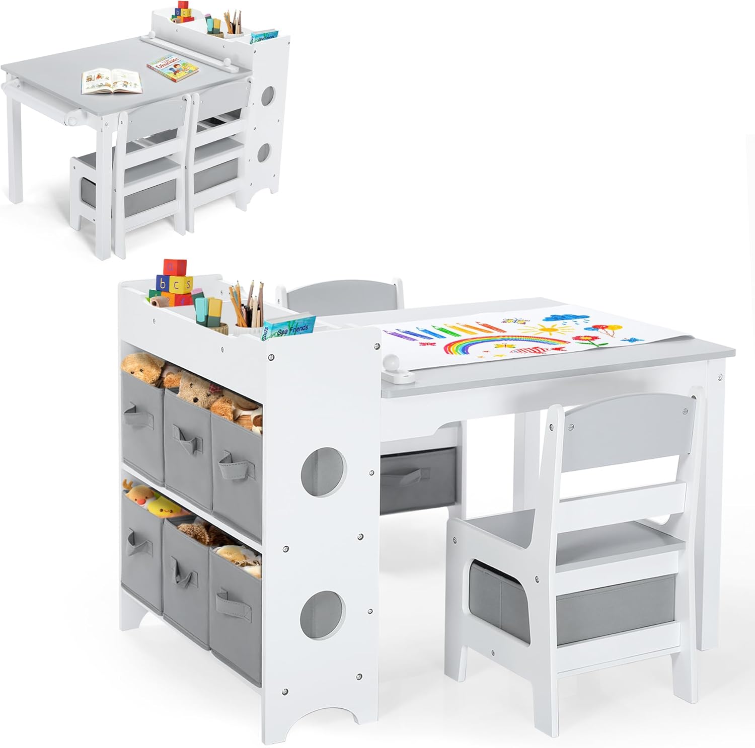 Kinder King Kids Art Table & Chair Set for Creative Playtime
