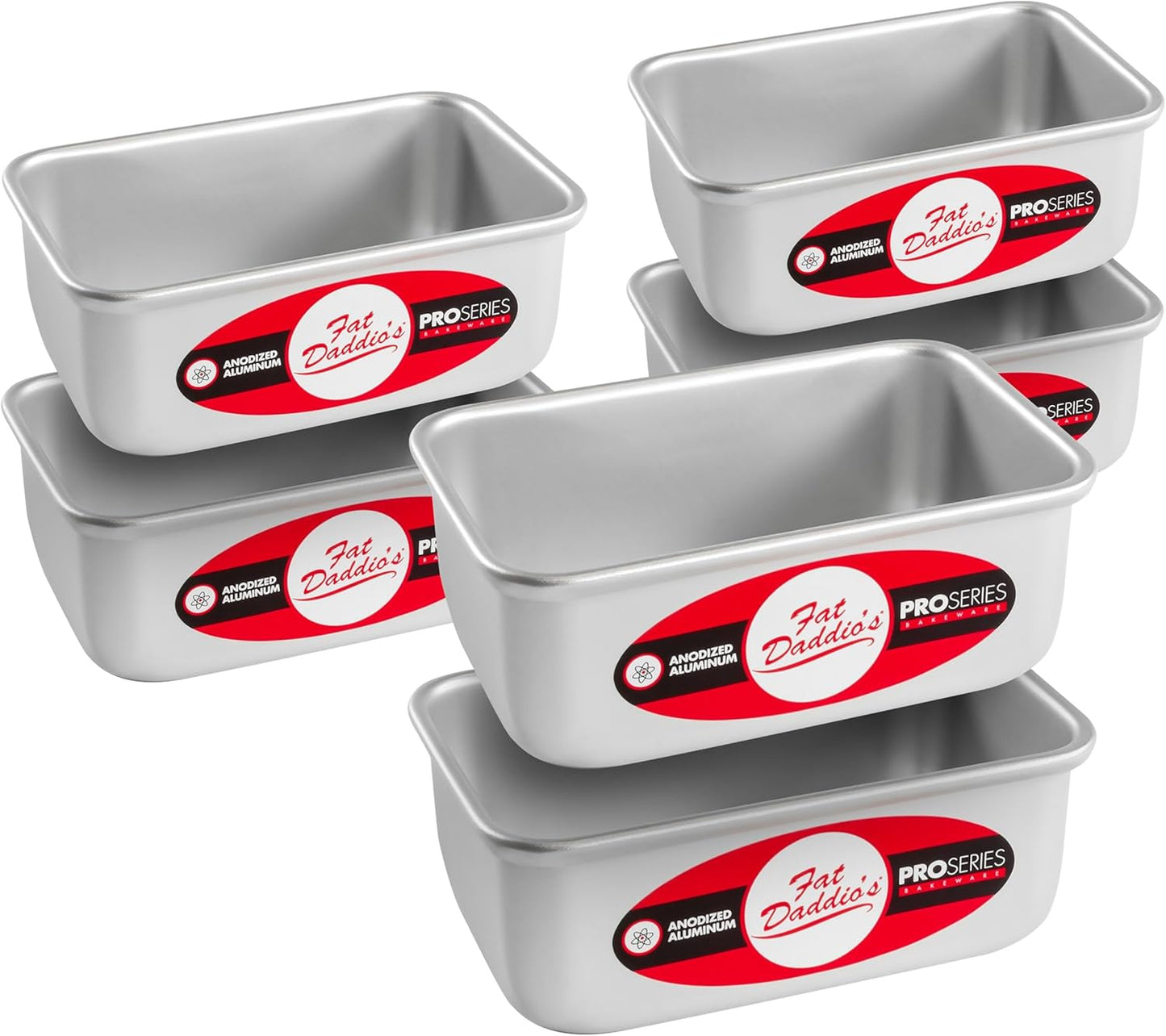 Fat Daddio's Anodized Aluminum Bread Loaf Pan Set of 6