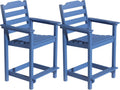 Tall Adirondack Chair Set of 2 - Counter-Height Balcony Chairs Navy
