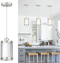 Brushed Nickel Pendant Lights for Kitchen Island - Modern Mini Fixture