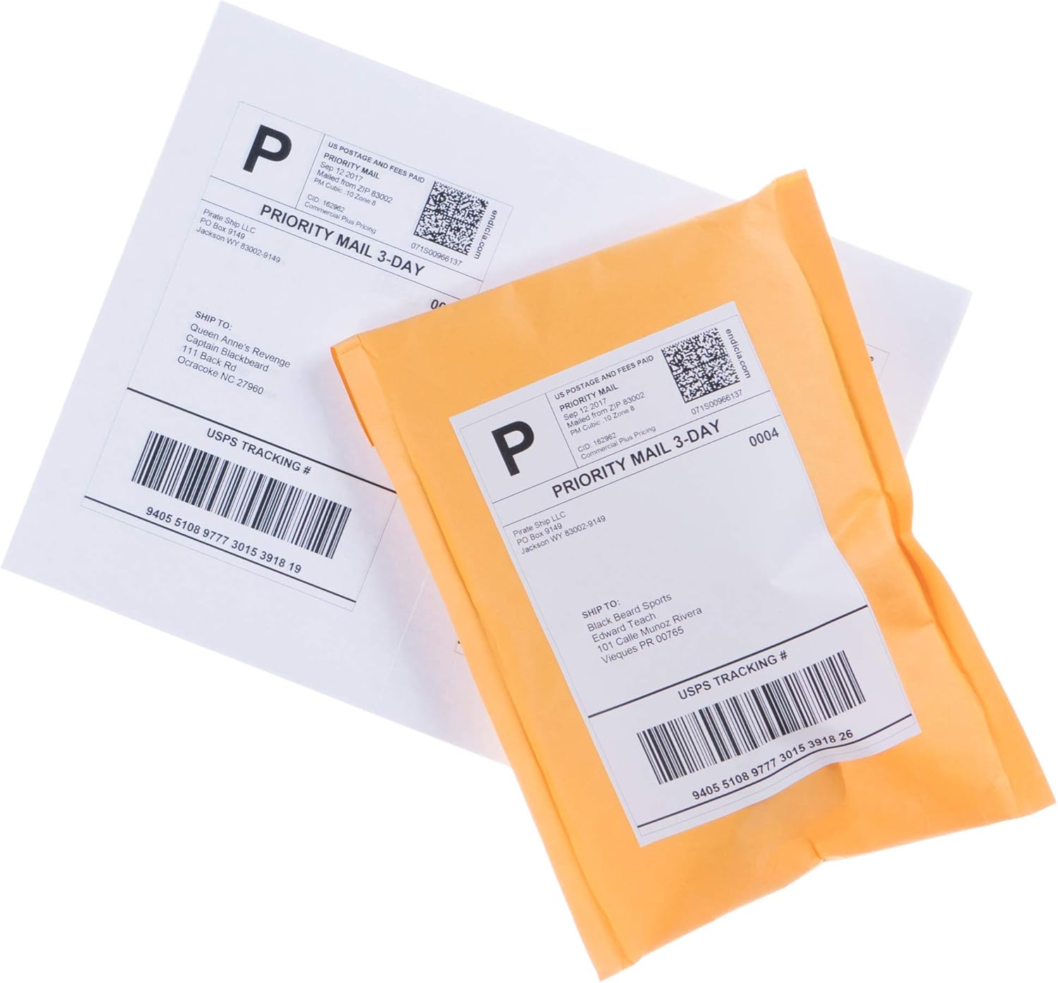 200 Half Sheet Self Adhesive Shipping Labels - Laser or Inkjet - RBHK