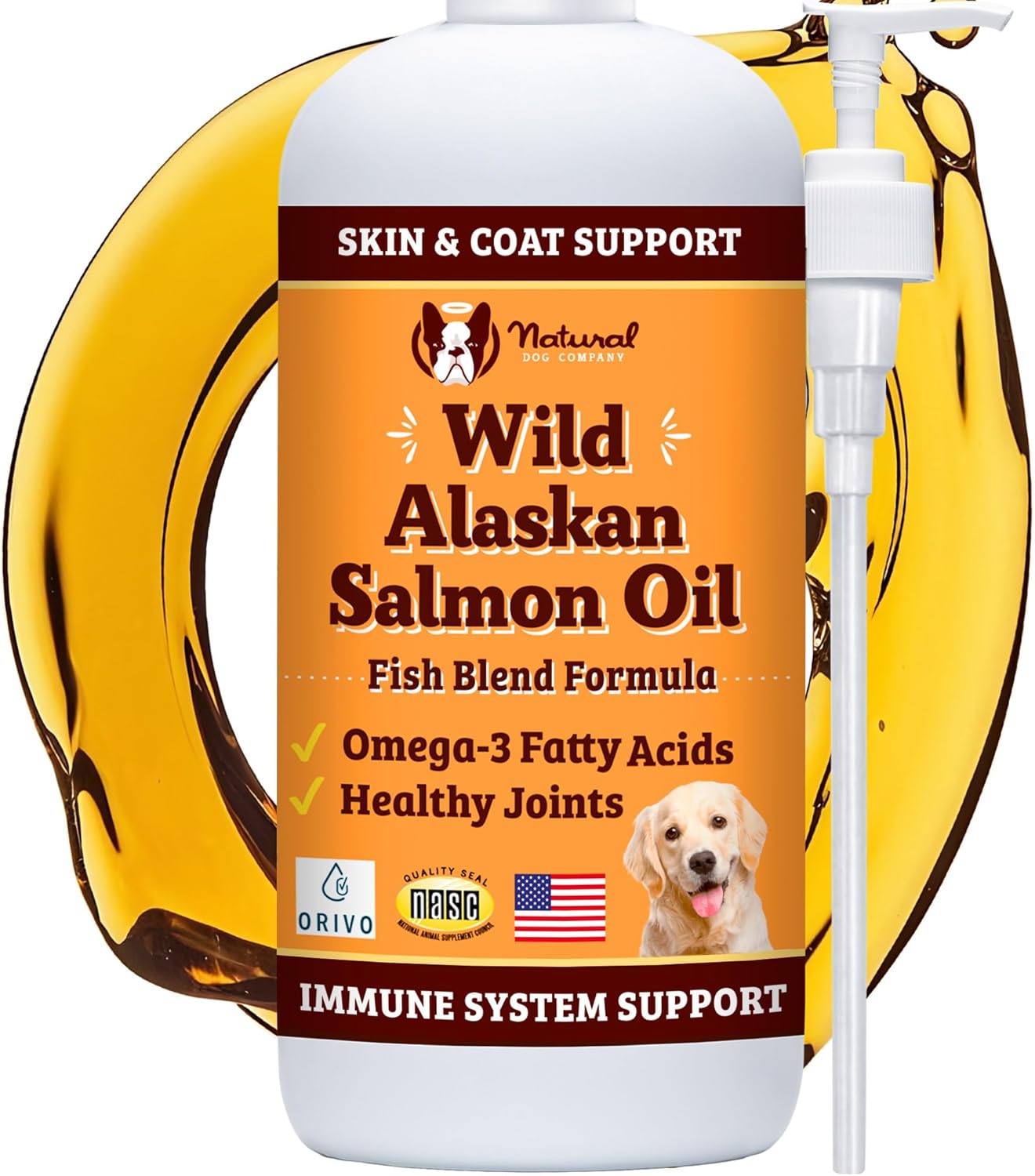 Wild Alaskan Salmon Oil for Dogs - Omega 3 Supplement for Skin