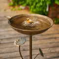 Diam 11.4ft x 28.5ft Cast Iron Pedestal Bird Bath - Vintage Garden