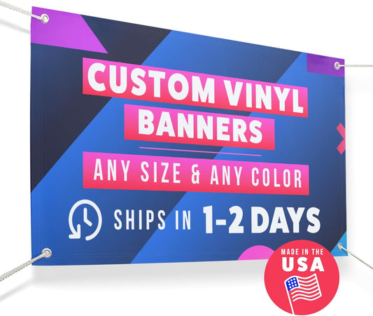 Personalized Vinyl Banner for Indoor and Outdoor Use - Customizable