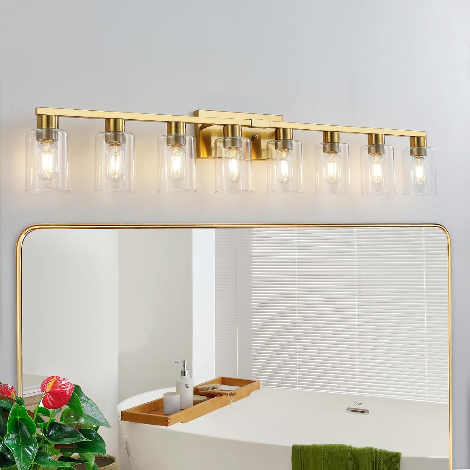 8 Light Gold Bathroom Light Fixtures for Modern Elegance