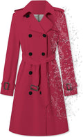 Betusline Women's Double Breasted Waterproof Trench Coat (Style K7WS)