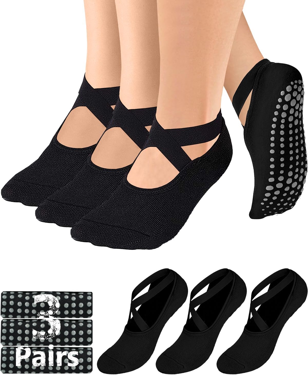Non-Slip Pilates Grip Socks by AURUZA