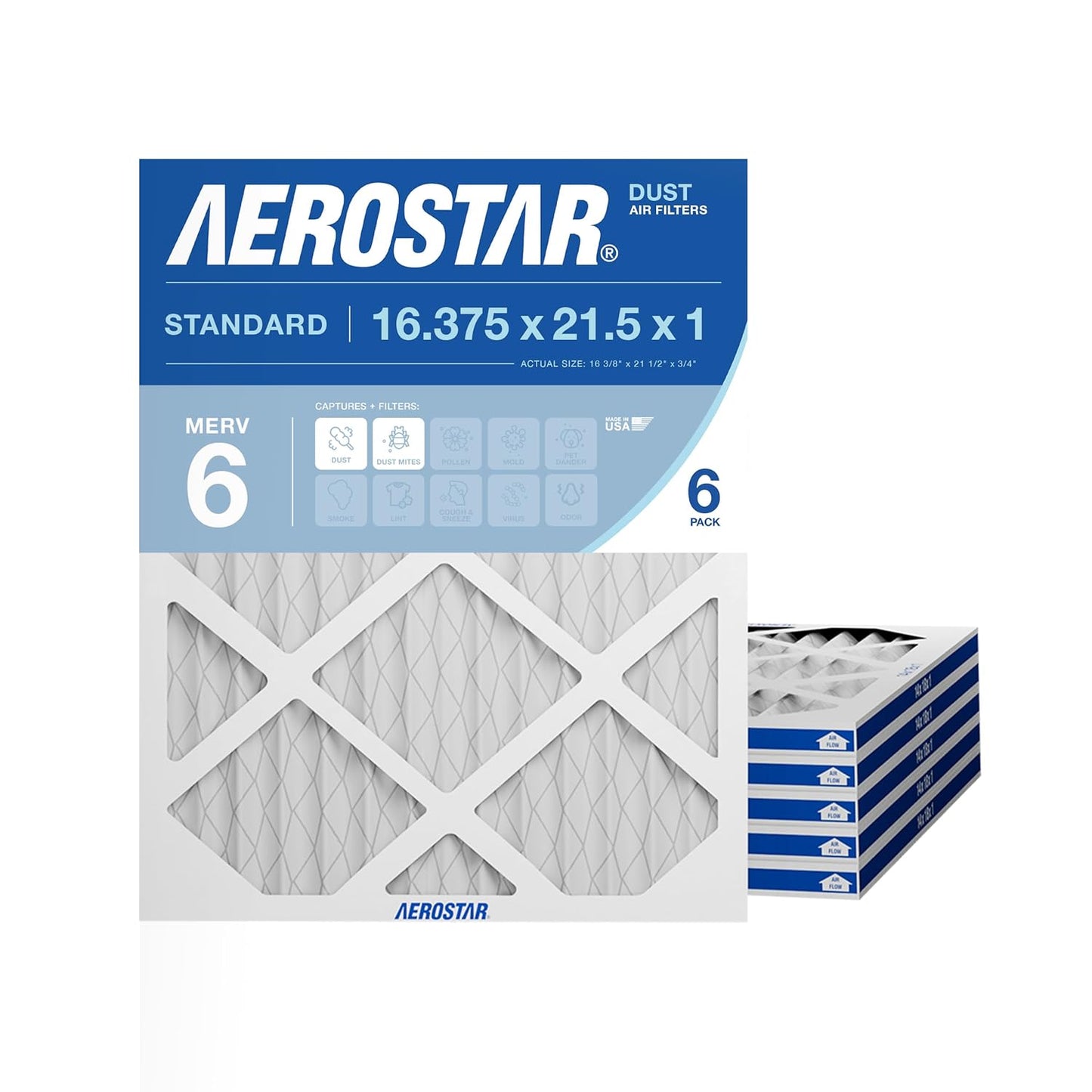 Aerostar MERV 6 Air Filter for Dust, Lint & Pollen Control