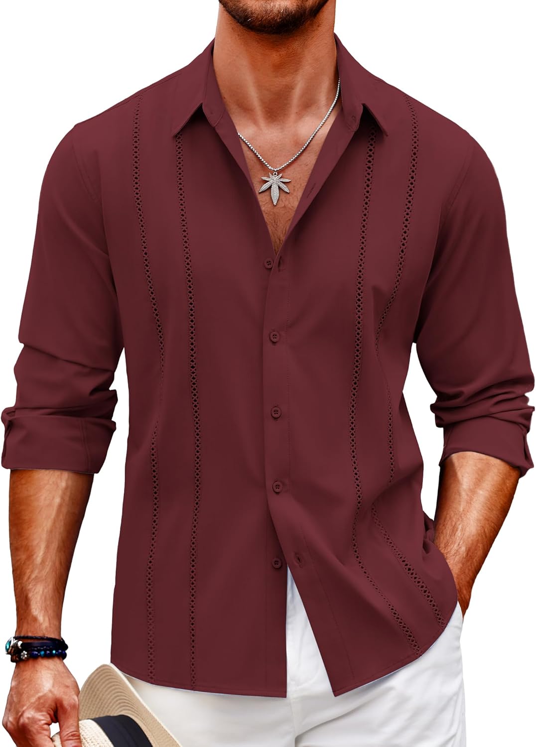 Stylish Mens Cuban Guayabera Shirt for Casual Summer Wear