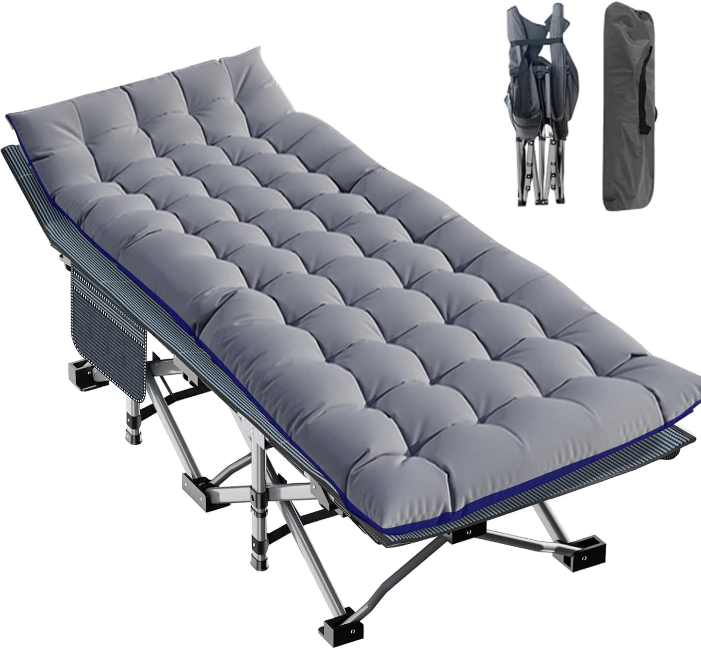Folding Camping Cot for Extra Comfort and Heavy Duty Support