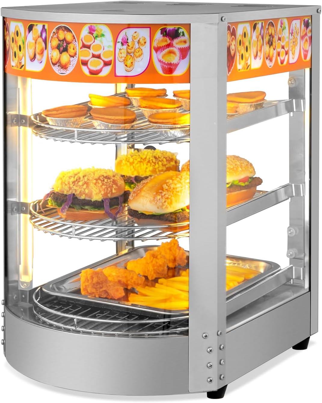 ROVSUN 3-Tier Food Warmer for Pizza and Buffet Display