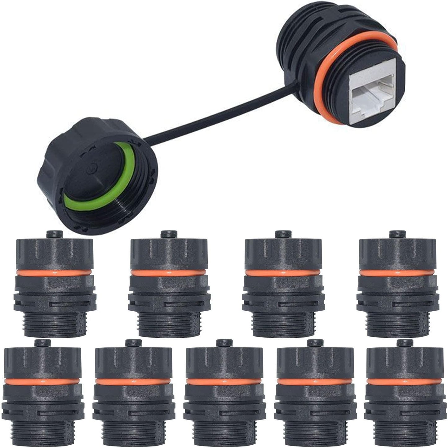 10PCS Waterproof CAT6A RJ45 Connector for Reliable Ethernet Use