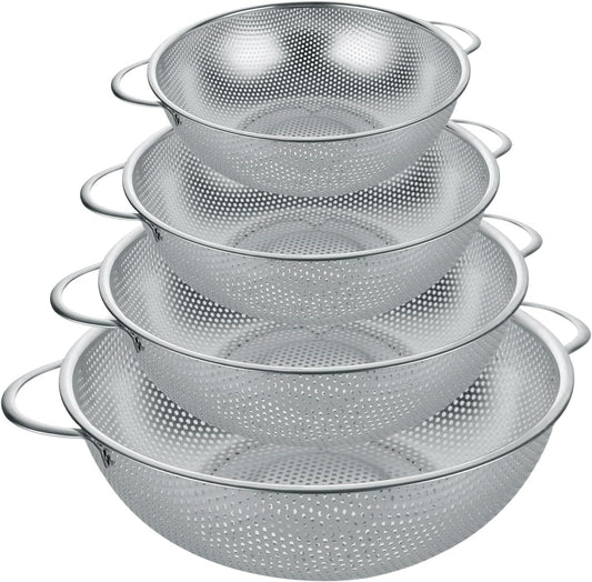 Micro-Perforated Stainless Steel Colander Set - Ultimate Kitchen Upgrade