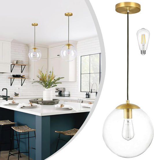 10 Inch Gold Globe Pendant Light Fixture for Modern Spaces