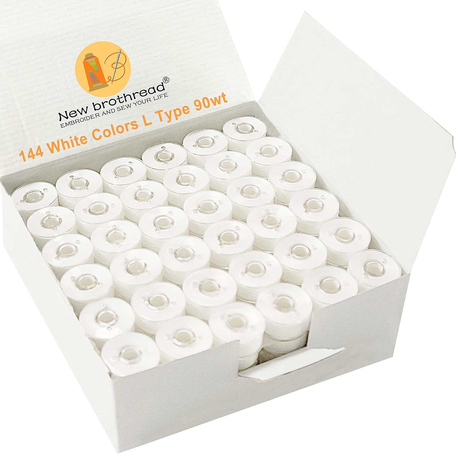 144 White Prewound Bobbins for Embroidery & Sewing