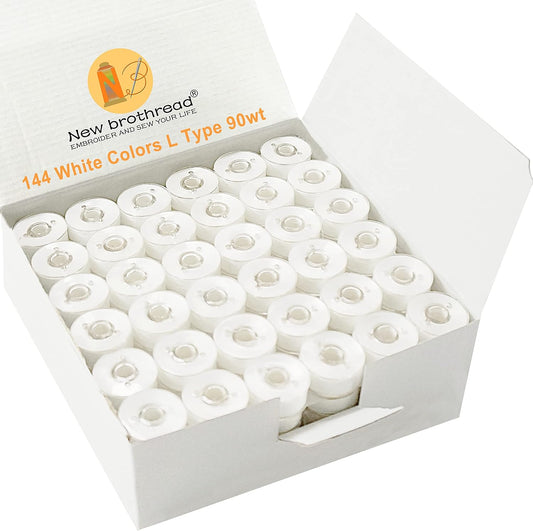 144 White Prewound Bobbins for Embroidery & Sewing