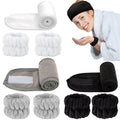 Spa Facial Headbands and Wrist Bands Set - Absorbent Cloth Hairbands