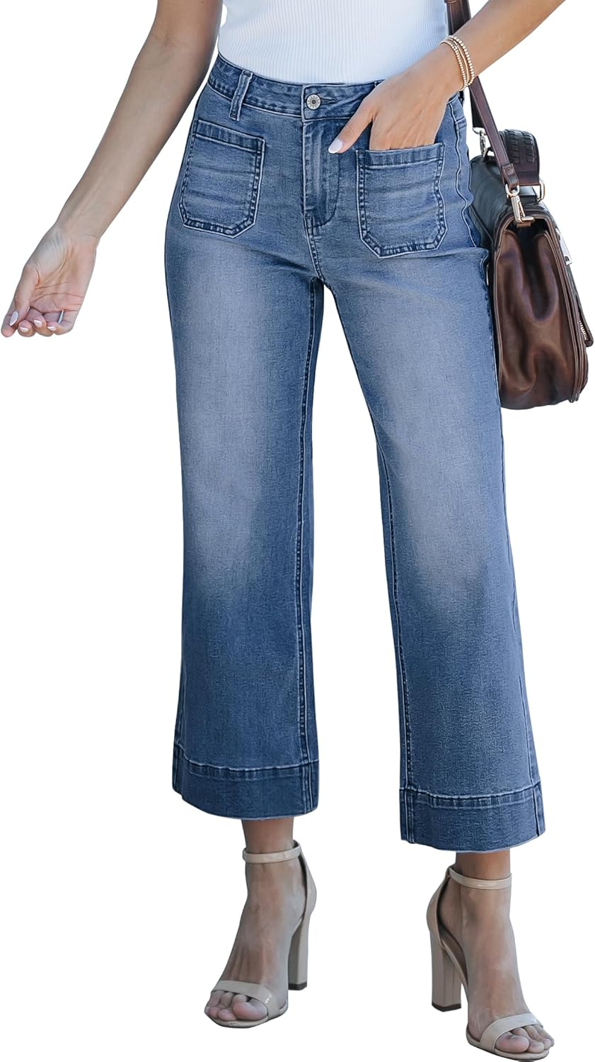 Luvamia Wide Leg Jeans for Women - Trendy High Waisted Flare