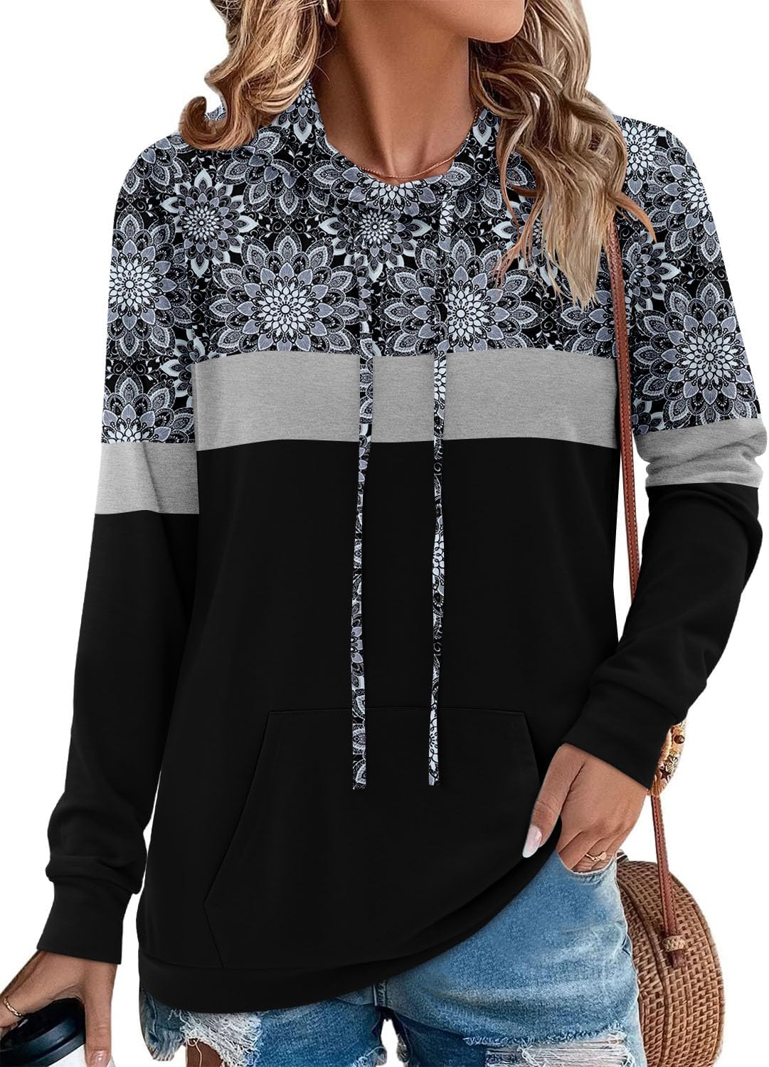 Angerella Hoodies for Women Camo Leopard Print Pullover Sweatshirt