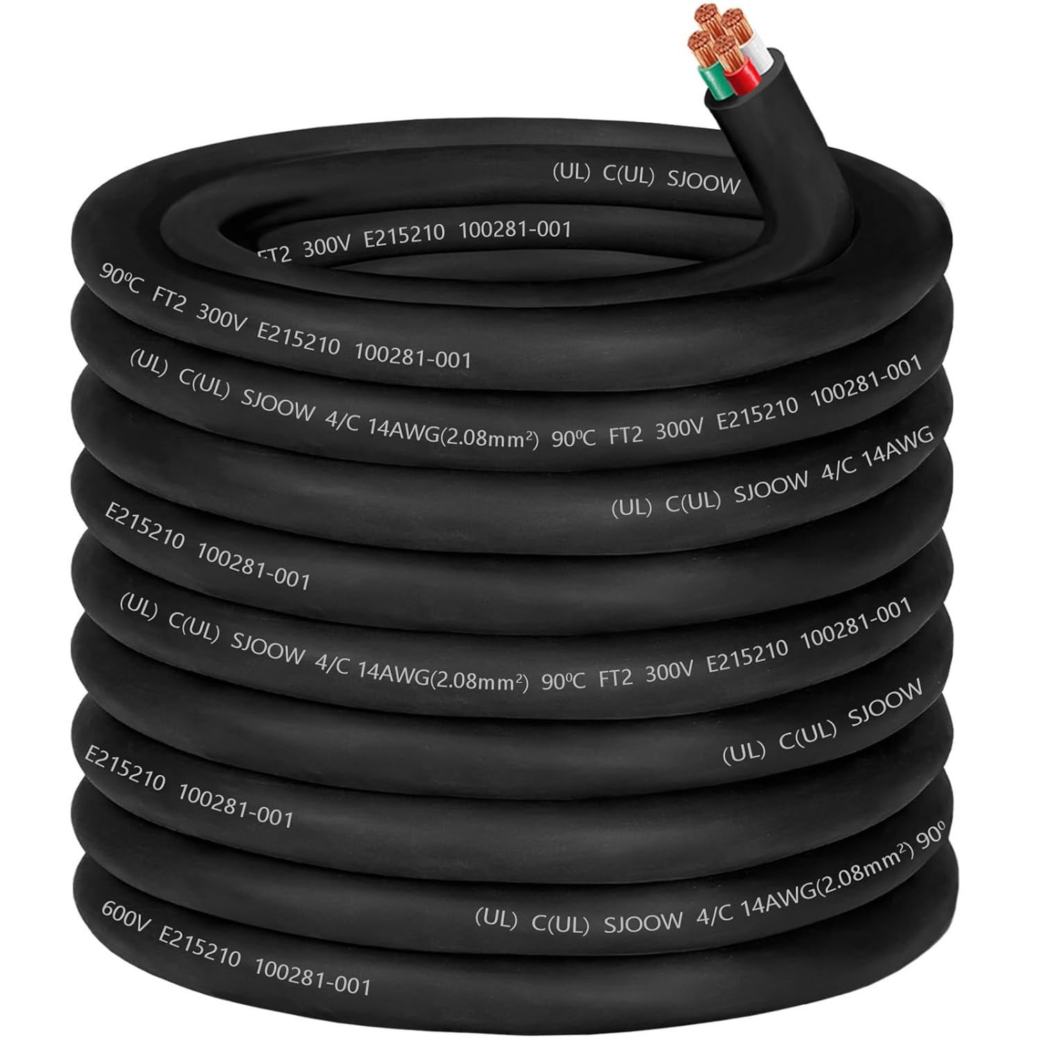 14 AWG 4 Conductor SJOOW Control Cable for Heavy Duty Use