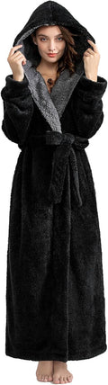 Hellomamma Long Hooded Robe for Women - Luxurious Full-Length Fleece