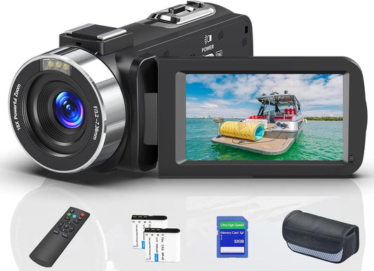 8K 64MP Video Camera with 18X Zoom for Vlogging and Streaming