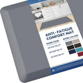 Kitchen Mat Cushioned Anti Fatigue Rug 20x39 in Grey - 0.8in Thick