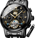OLEVS Men Automatic Skeleton Mechanical Watch - Classic Multi Calendar