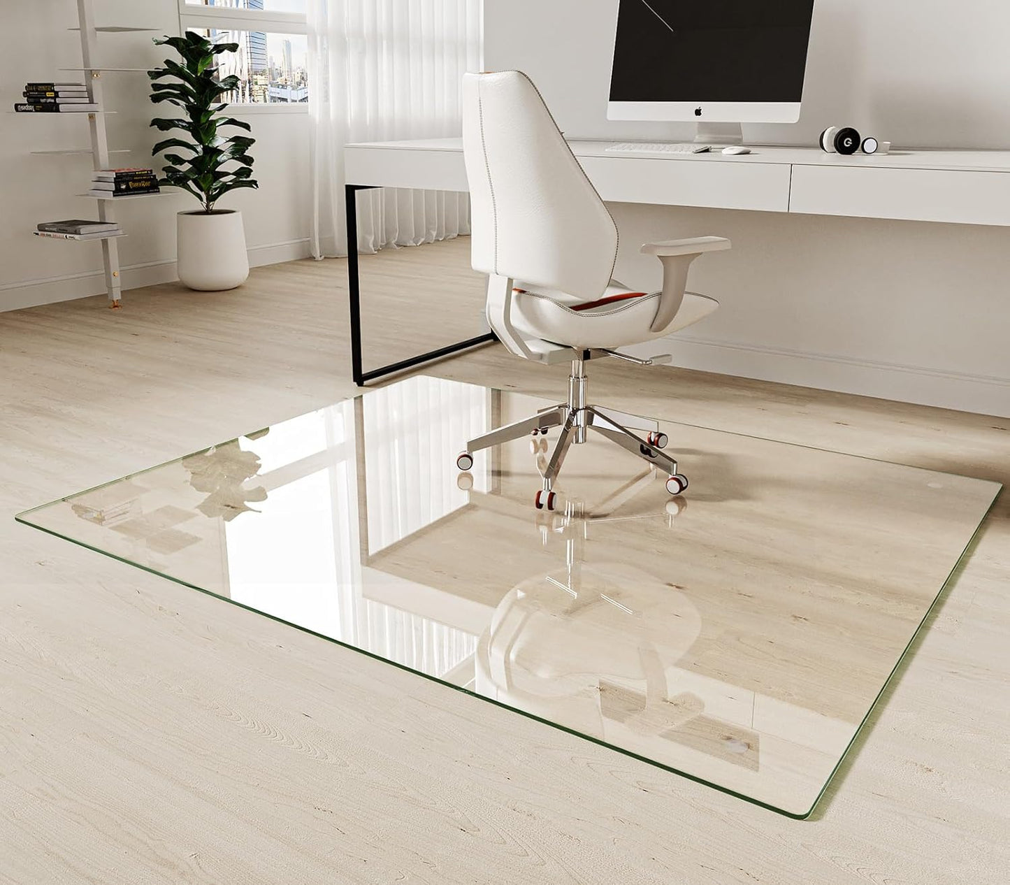 Koonmi Tempered Glass Chair Mat for Hardwood Floors & Carpet