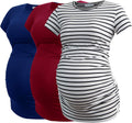 Smallshow Women's Maternity Tops Side Ruched Tunic T-Shirt