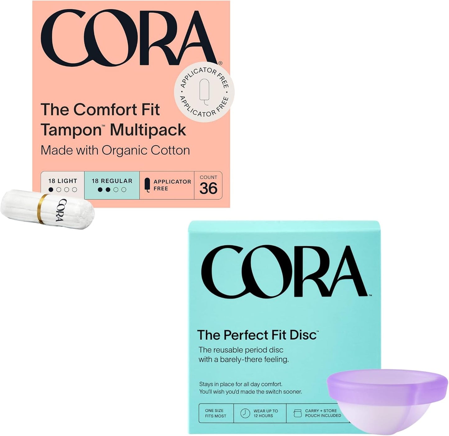 Organic Tampons & Disc Set | Eco-Friendly Menstrual Care