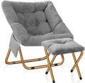 Comfy Saucer Chair Foldable Faux Fur Lounge Chair - Cloud-Like Comfort
