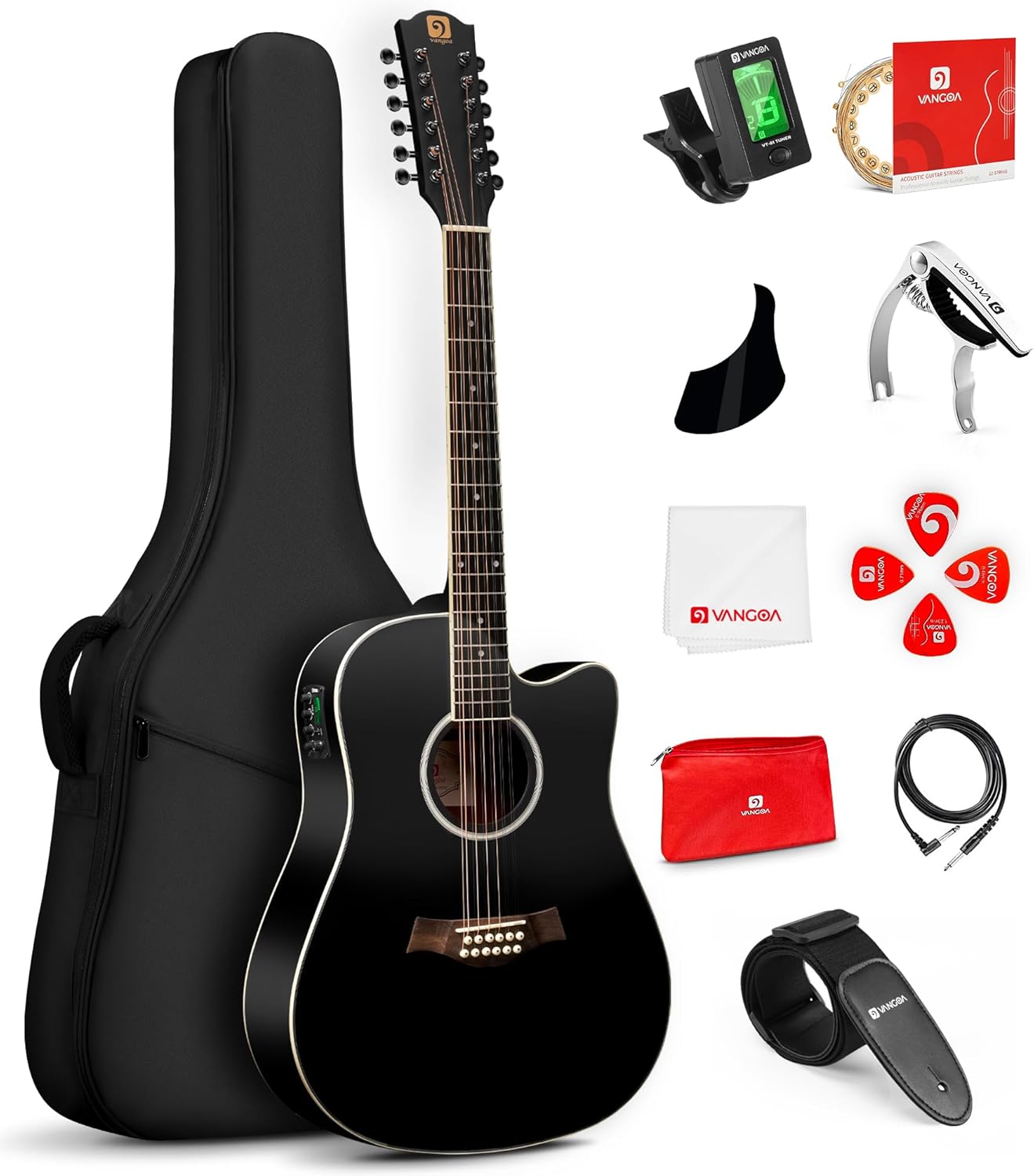 Vangoa 12 String Acoustic Electric Guitar for Beginners & Teens