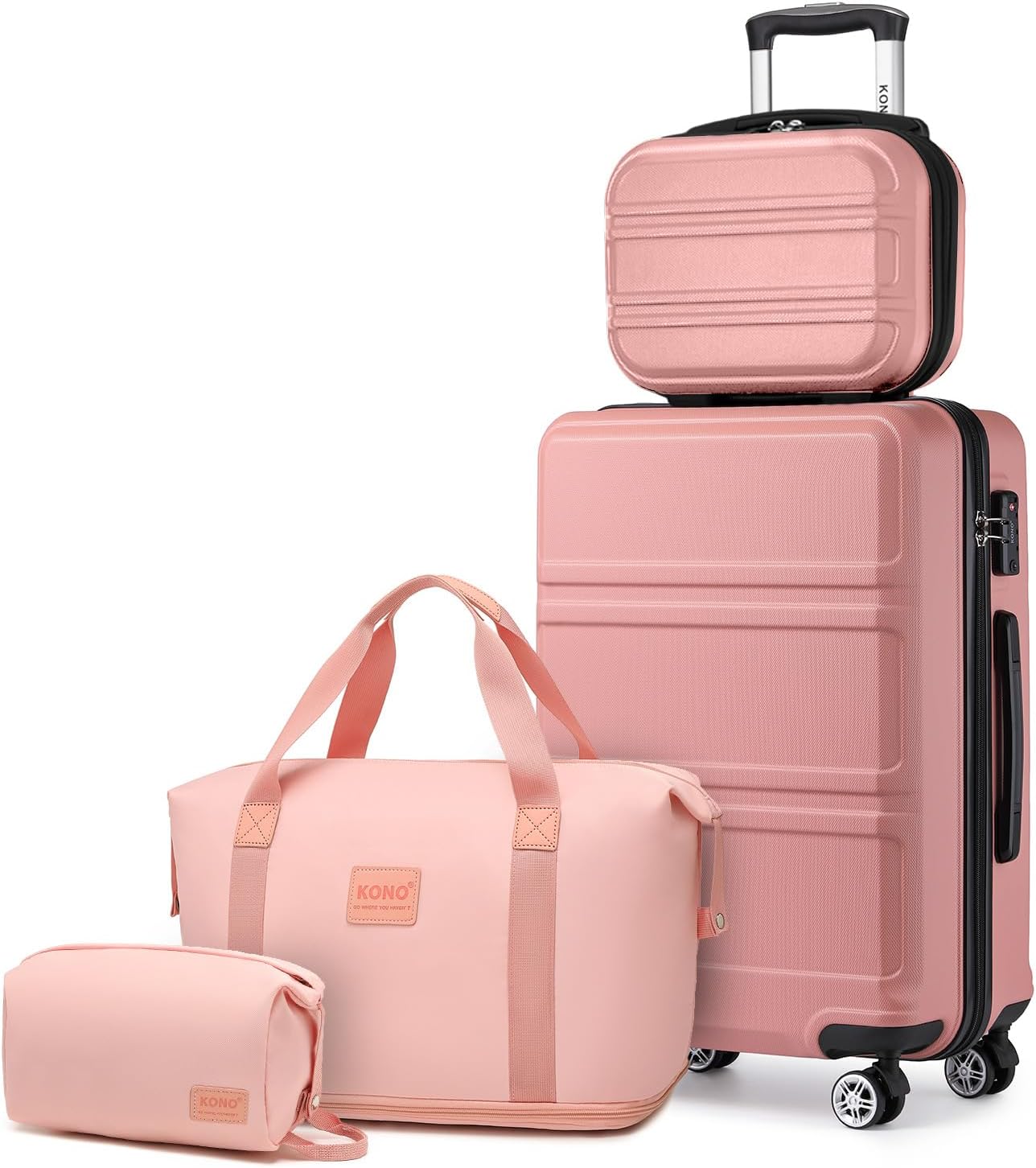 Kono Luggage Set 4 Piece Carry On Hardside Luggage Review