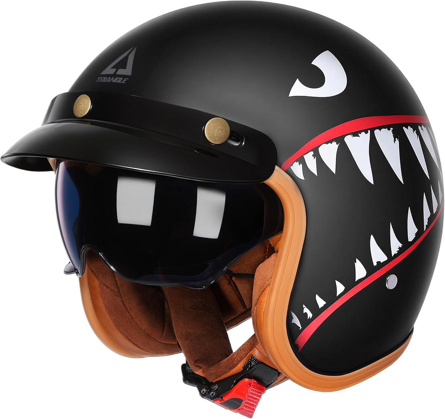 TRIANGLE 3/4 Motorcycle Helmet for Retro Vespa Riders